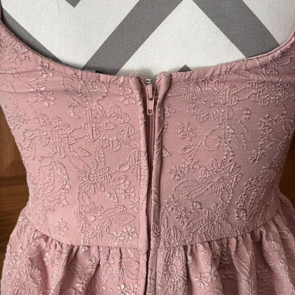 TRIXXI Blush Pink Floral Jacquard Corset Mini Dress - Picture 6 of 11